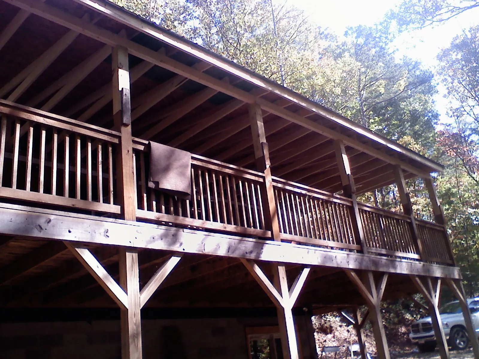 Timber framing under a new elevated porch and deck — Roof Leak Repair in Prompton by Roofing Brothers